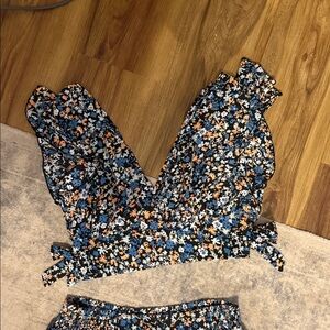 Floral Sleeveless Top with Ruffle Detail